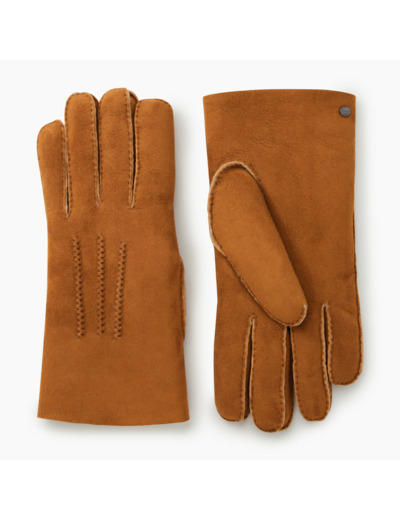 Gants homme en cuir d'agneau retourné