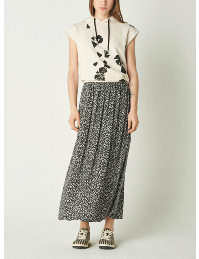 Jupe isa fleurettes noires