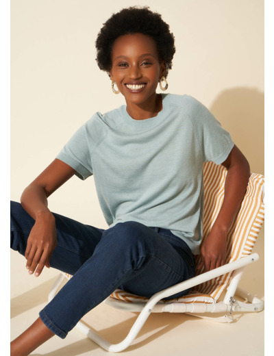 Pull à manches courtes col rond