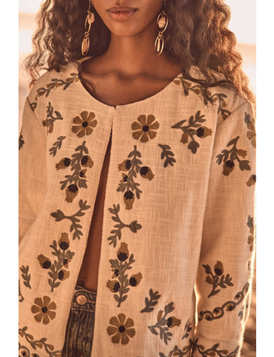 Veste CASSI B en coton brodé