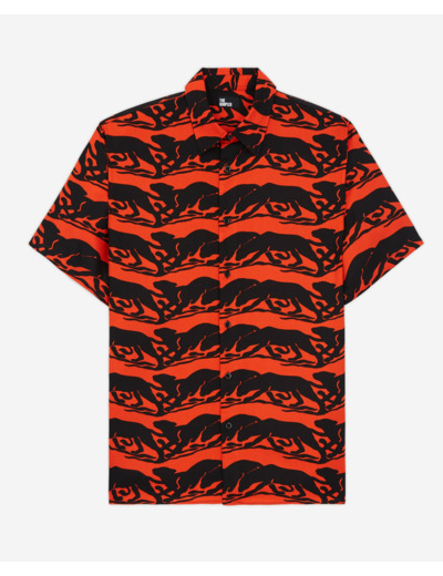 Chemise Casual Panthère black - red
