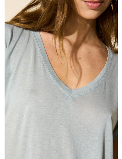 Tee-shirt oversize col V