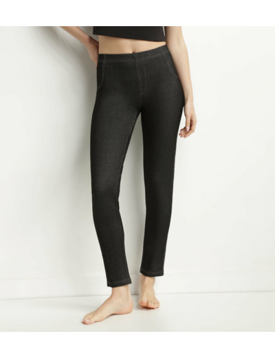 Legging femme effet jean Noir avec poches Dim Relax & Go