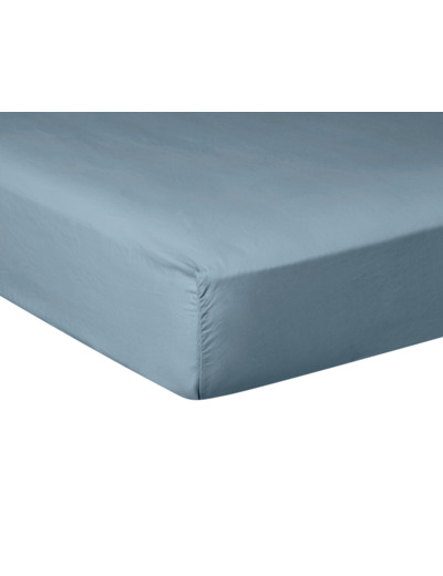 DRAP HOUSSE | Pure White Percale Lavée - Blue