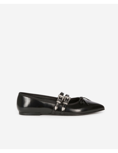 Ballerines en cuir black