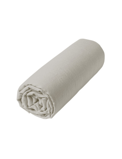 Drap-housse lin lavé | Linge de lit uni | Tradition des Vosges