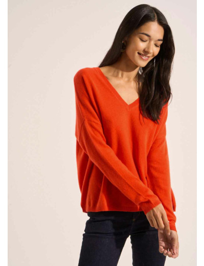 Pull en 100% cachemire à Col V