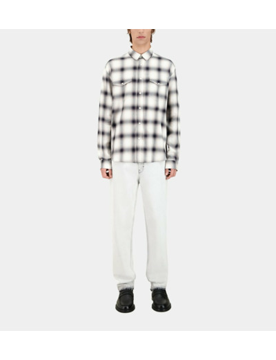 Chemise Manches Longues A Carreaux black grey white