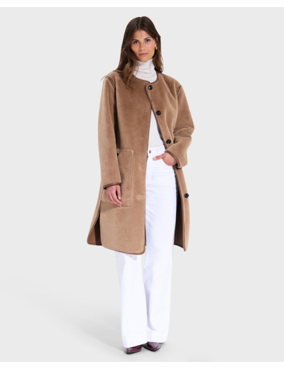 Manteau Mahona Camel en Polyester