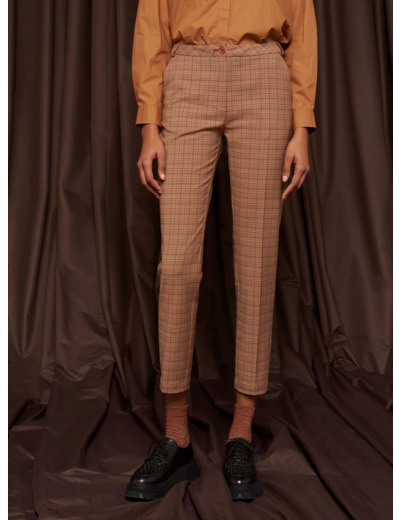 Pantalon droit carreaux d automne