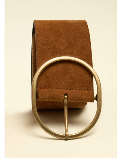 Ceinture large en cuir