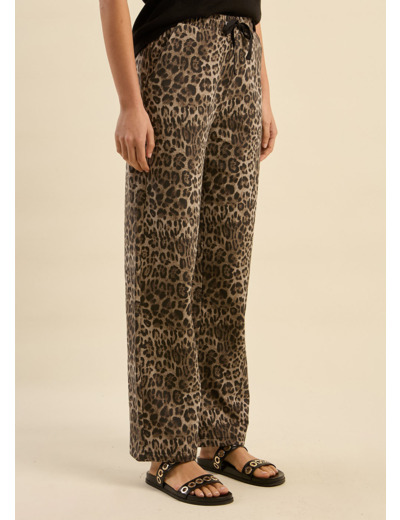 Pantalon fluide imprimé jaguar