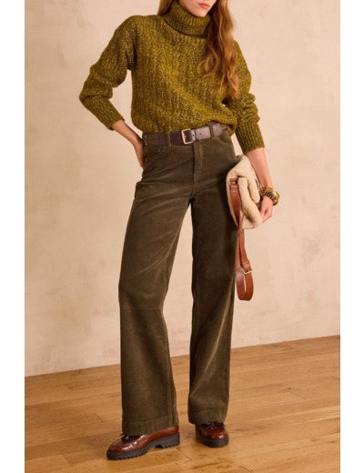 Pantalon large LISA en velours côtelé