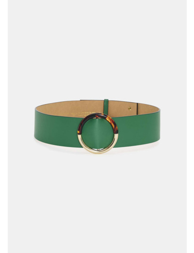 Ceinture Lauren verte en cuir