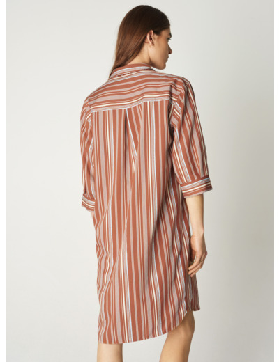Robe hilda rayures marron