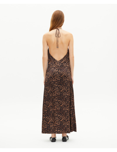 Robe longue sans manches imprimé léopard leopard
