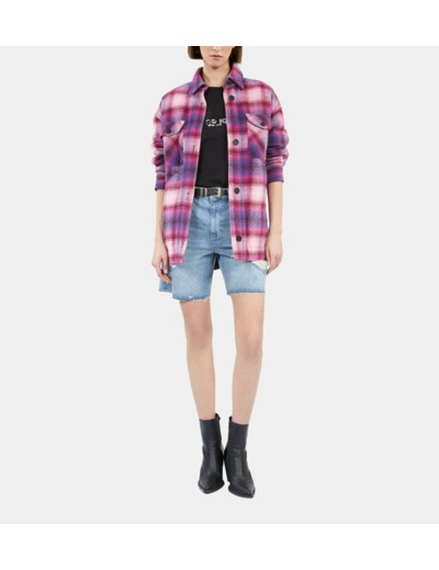 Blouson Surchemise 2 Poches baby pink / cassis