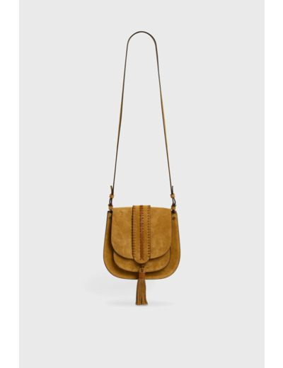 Besace en cuir velours - CAMILLE