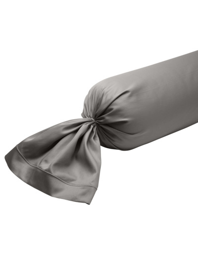 Taie de traversin Partition Satin de coton Coloris Gris