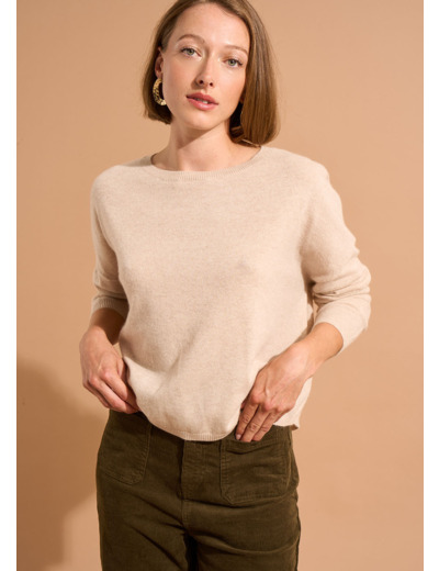 Pull col bateau 100% cachemire