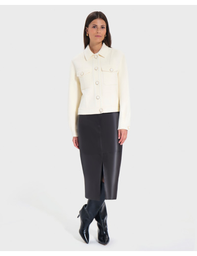 Veste Vailly Ecru en Laine