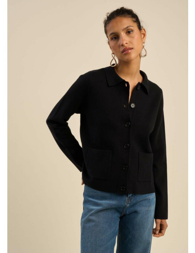 Gilet droit col chemise