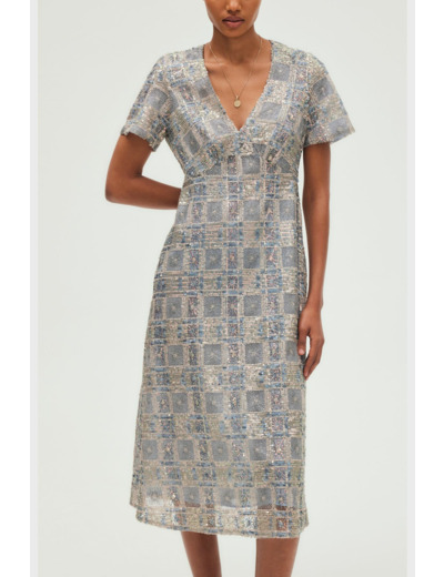 Robe longue cintrée à sequins - PHARA