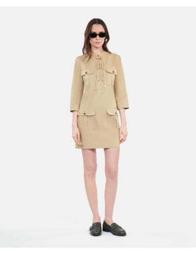 Robe saharienne courte beige beige