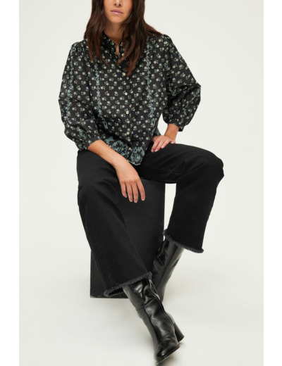 Chemise imprimée brodée en coton - BABI