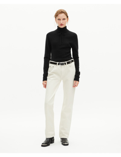 Pull col roulé en cachemire noir black