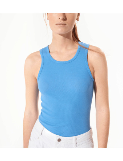 Debardeur nacre bleu