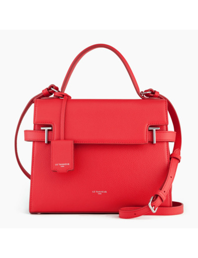 Grand sac à main à rabat Emilie en cuir grainé