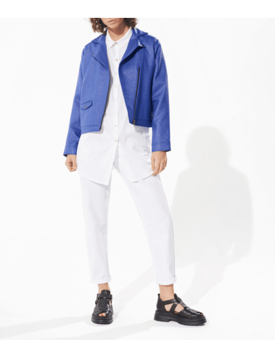 Blouson bleu electrique