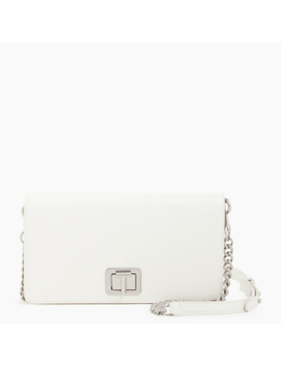 Pochette tout en un avec bandoulière amovible Eva en cuir grain caviar