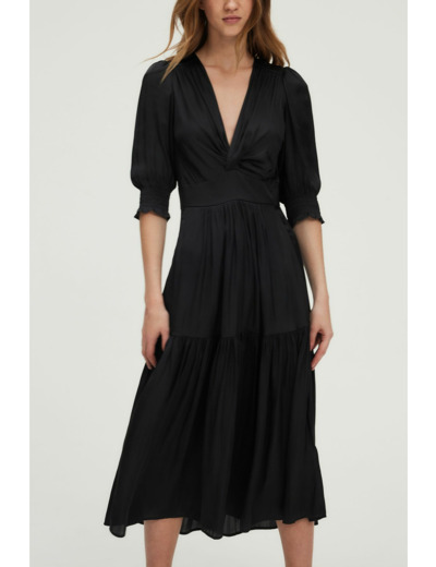 Robe midi cintrée en satin - POLY