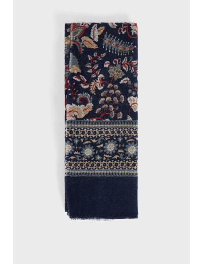 Echarpe imprimée en laine et soie - DEVIE