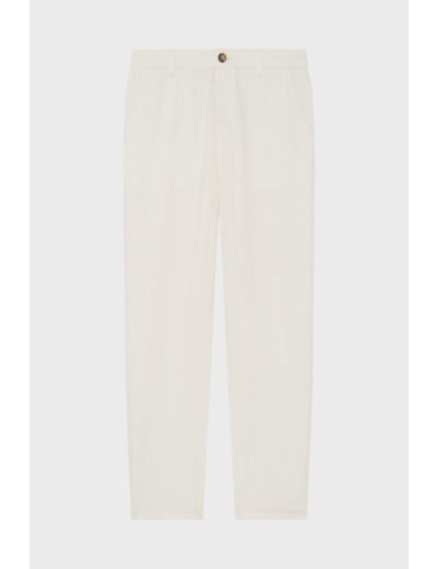 Pantalon droit en coton et lin - LUTIE