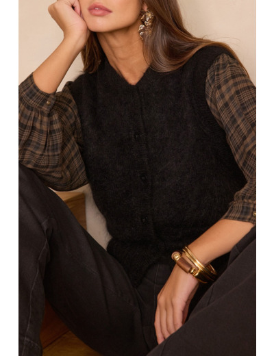Gilet sans manches LOULOU en mohair et laine