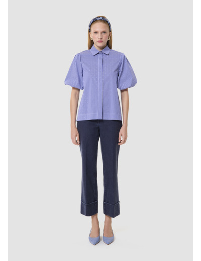 Chemise Caly bleue à rayures et strass