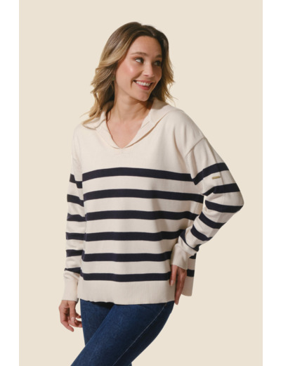 Pull femme avec col Vareuse Laurene