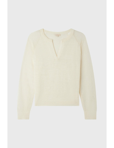 Pull col tunisien en lin - LEODIE