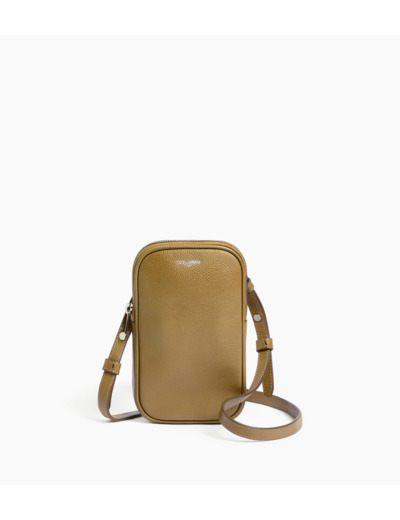 Etui téléphone en cuir grainé