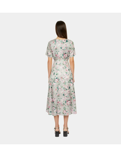 Robe Longue Imprimée Avec Boutonnage green multico