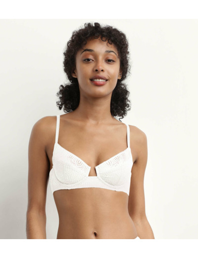 Soutien-gorge emboitant armatures dentelle graphique Nacre Mod de Dim