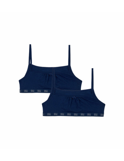 Lot de 2 brassières fille en coton bio Bleu Marine Dim Skin Care