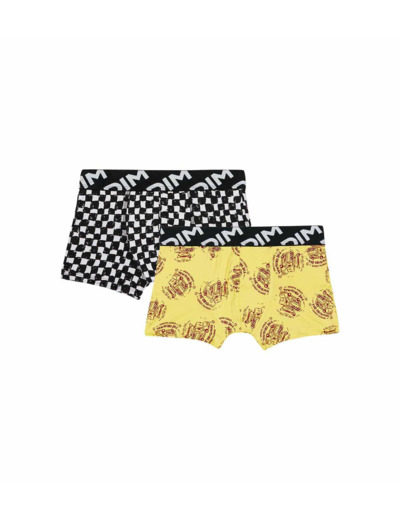 Lot de 2 boxers garçons en microfibre recyclée motif damier Dim Micro
