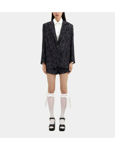 Veste tailleur noire et blanche en tweed black white