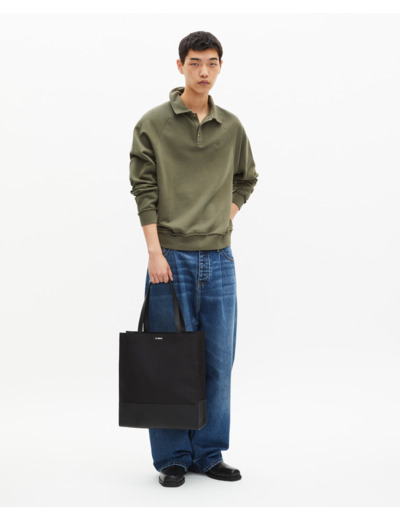 Sweatshirt col polo kaki kaki
