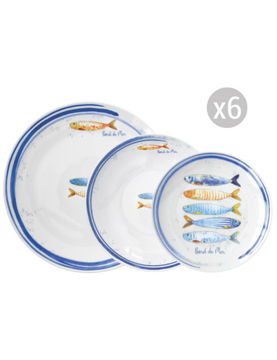 BORD DE MER Set de table 18 pcs