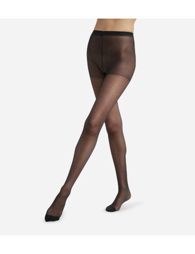 Collant femme transparent voile en Lycra renforcé Noir Ultra Resist
